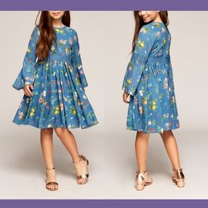 NEW Tadashi Shoji‎ Kids Blueberry Floral Dress 10